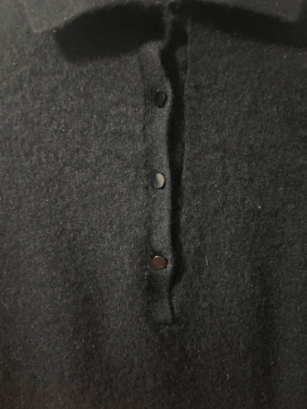 Aqua Cashmere Black Short-Sleeve Polo Knit Top - Picture 5 of 5